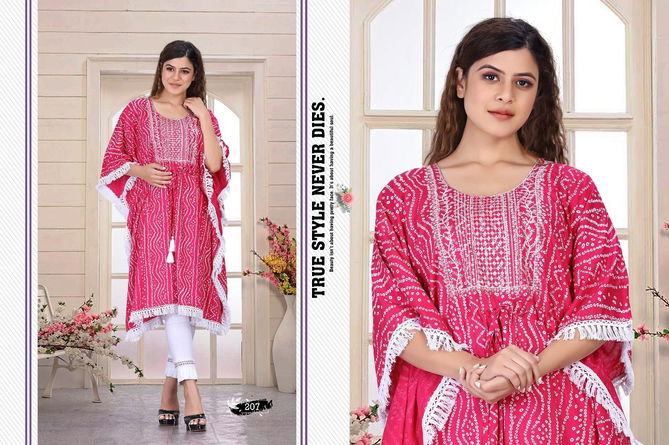 Beauty Queen Airy 1 Rayon Designer Party Wear Kaftan Kurti Collection